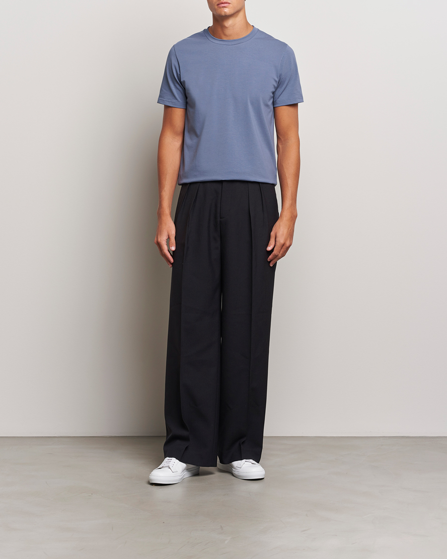 Mies | T-paidat | Filippa K | Soft Lycra T-Shirt Grey Blue