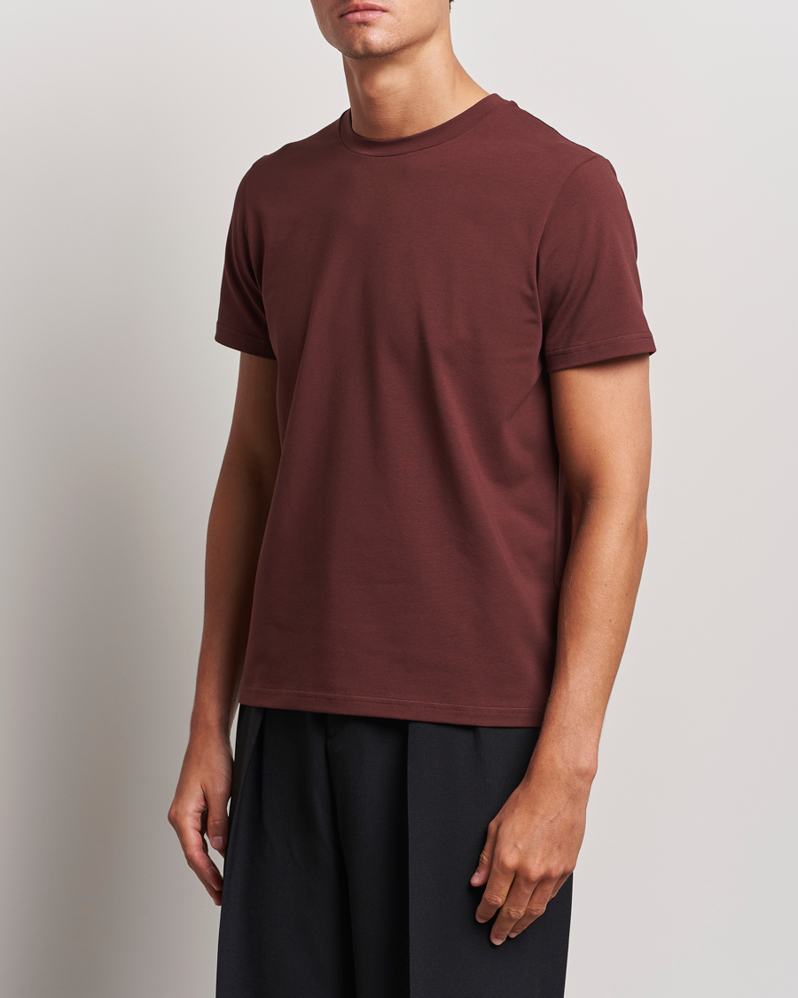 Mies | T-paidat | Filippa K | Soft Lycra T-Shirt Mahogany Brown