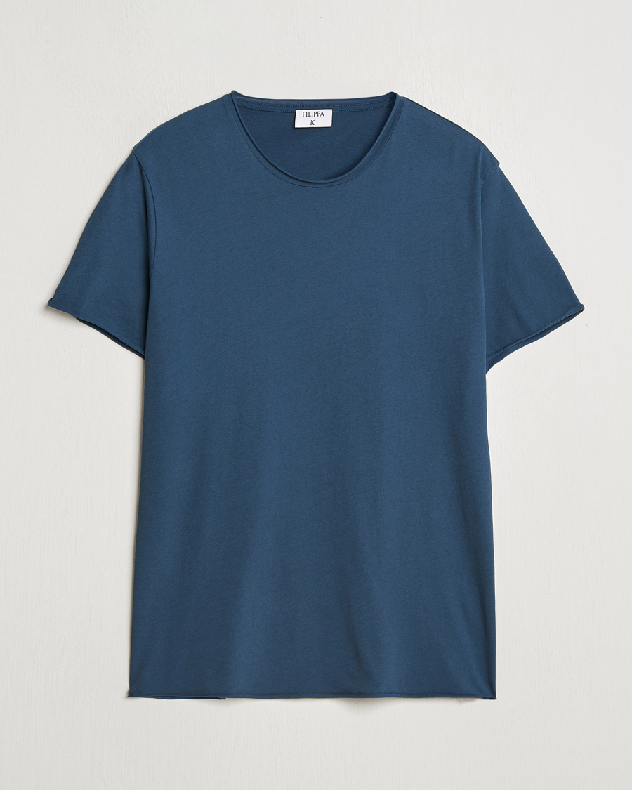 Mies | T-paidat | Filippa K | Roll Neck Crew Neck T-Shirt Dawn Blue