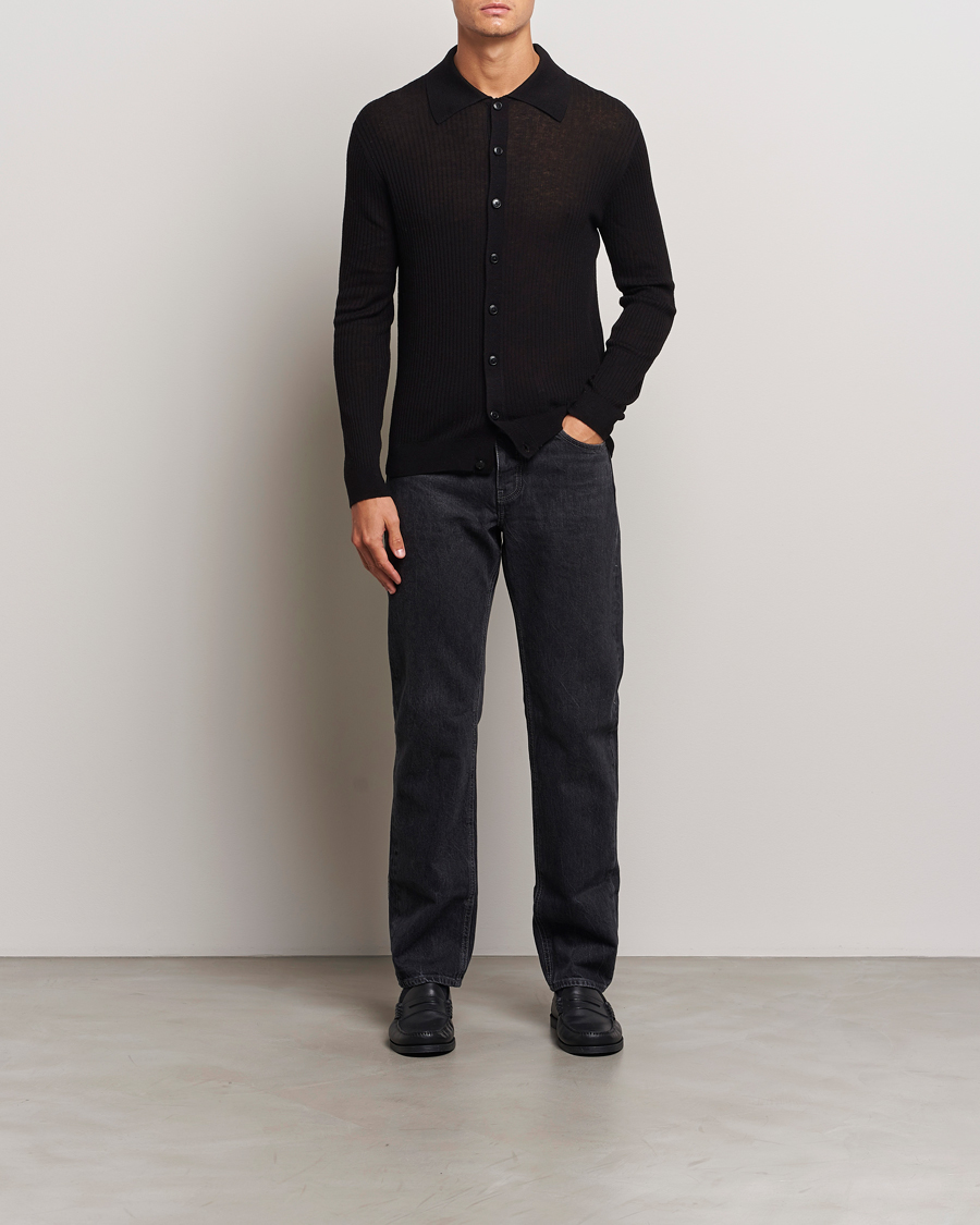 Mies | Puserot | Filippa K | Light Knitted Cardigan Black