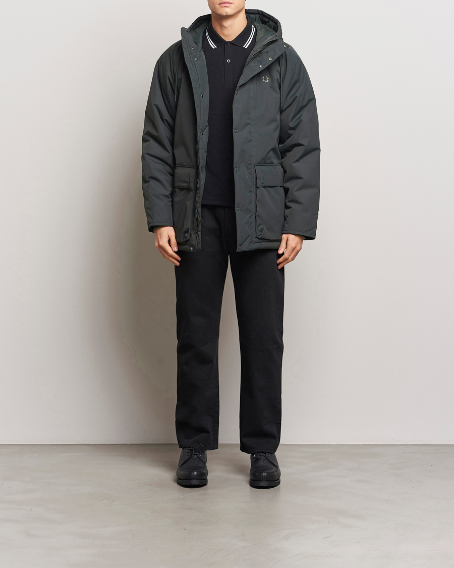 Mies | Takit | Fred Perry | Padded Zip Through Parka Night Green