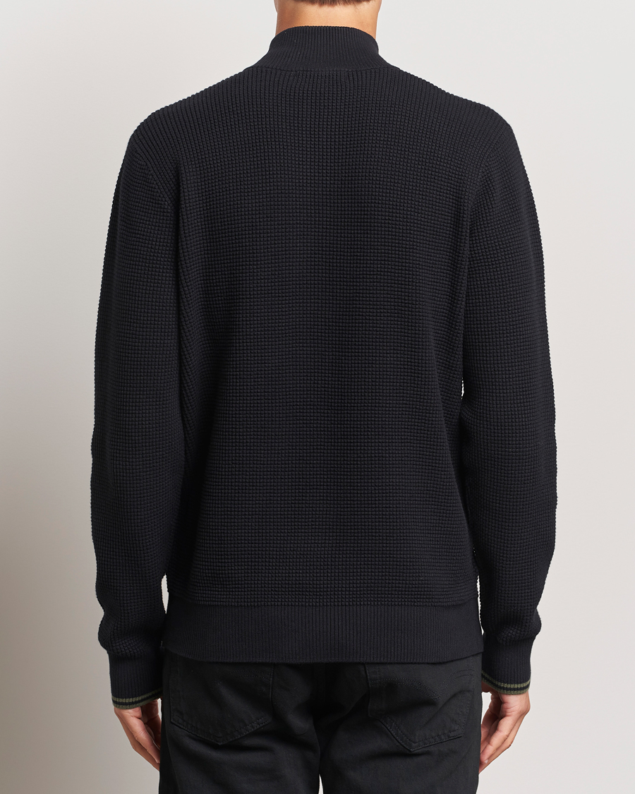 Mies | Puserot | Fred Perry | Waffle Stitch Half Zip Black