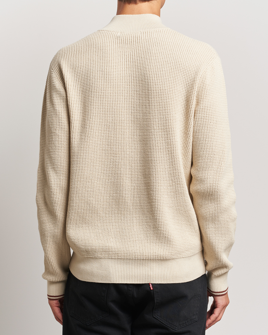 Mies | Puserot | Fred Perry | Waffle Stitch Half Zip Oatmeal