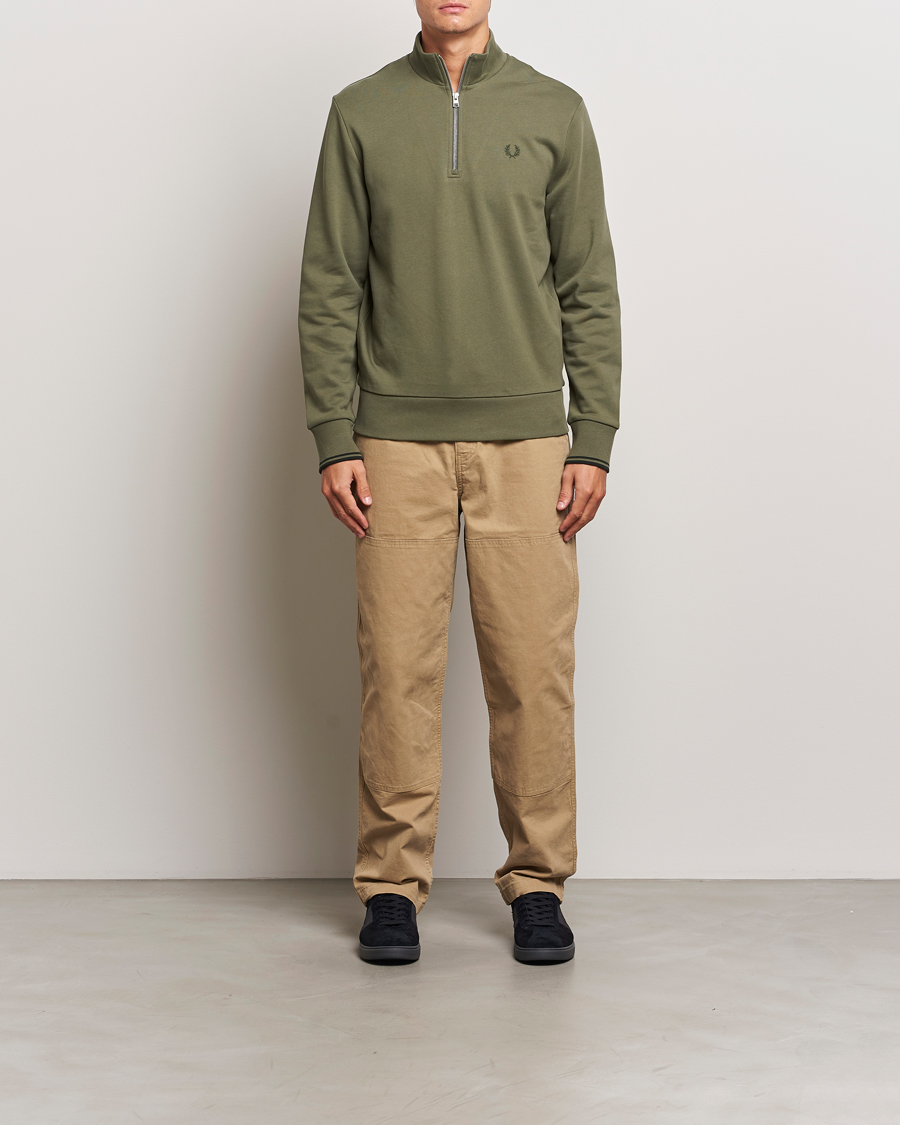 Mies | Puserot | Fred Perry | Half Zip Sweatshirt Laurel Green