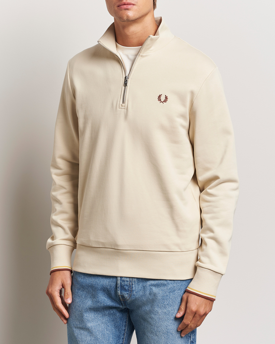 Mies | Puserot | Fred Perry | Half Zip Sweatshirt Oatmeal