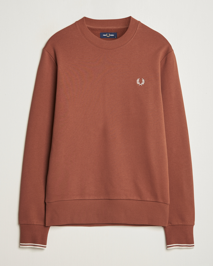 Mies | Puserot | Fred Perry | Crew Neck Sweatshirt Whiskey Brown