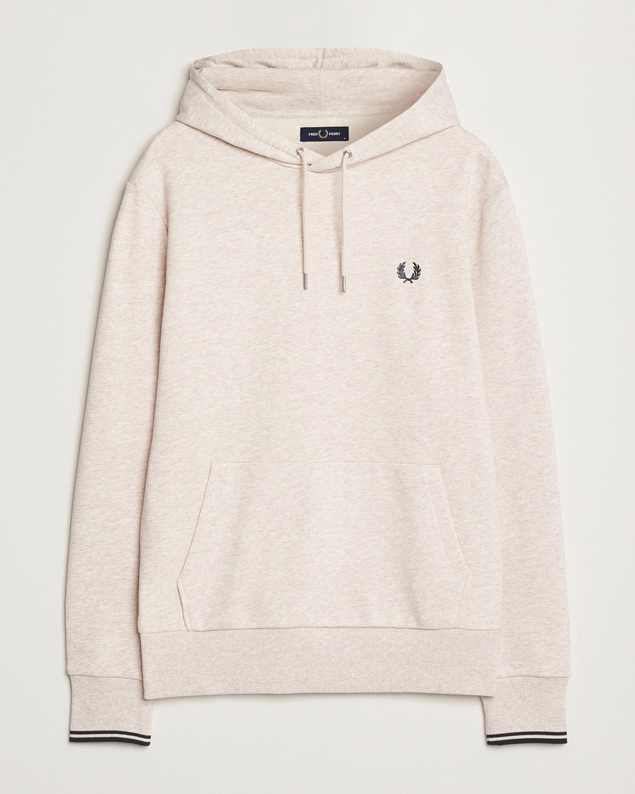 Mies | Puserot | Fred Perry | Tipped Hoodie Oatmeal Melange