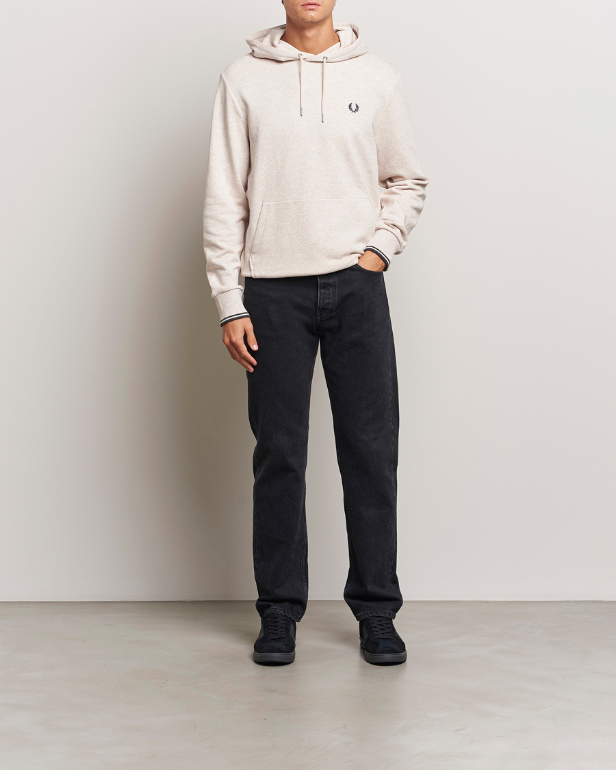 Mies | Puserot | Fred Perry | Tipped Hoodie Oatmeal Melange