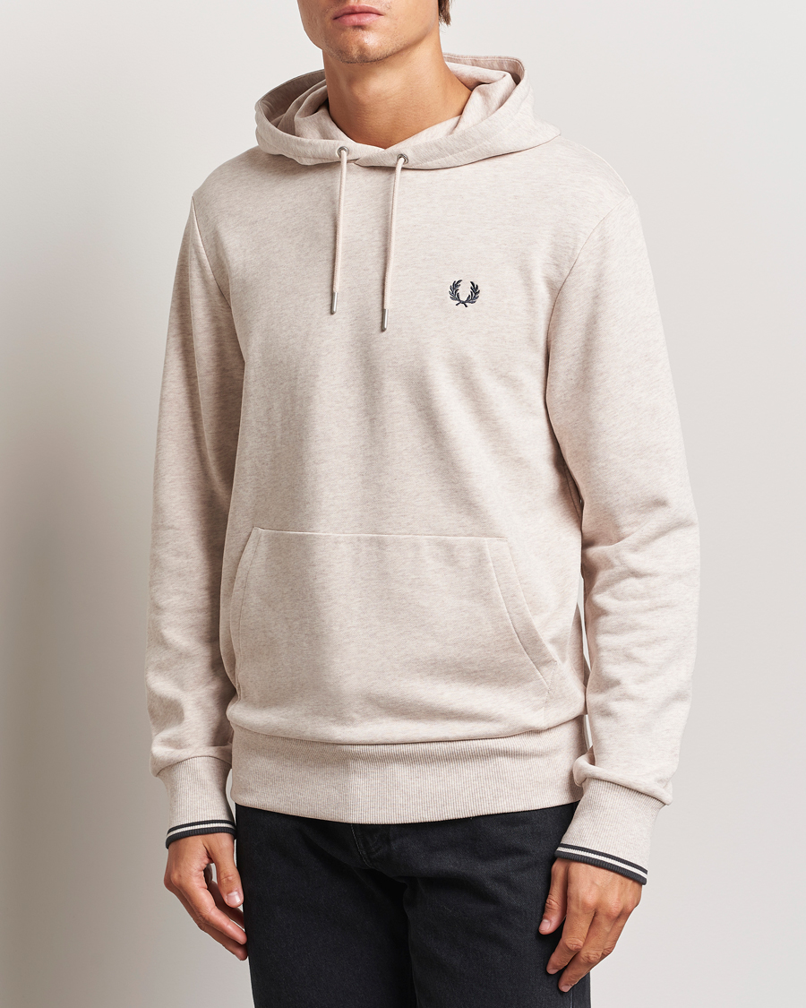 Mies | Puserot | Fred Perry | Tipped Hoodie Oatmeal Melange