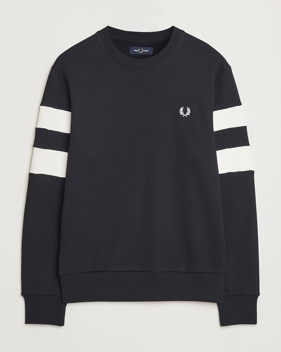 Mies | Puserot | Fred Perry | Tipped Sleeve Crew Neck Sweatshirt Black