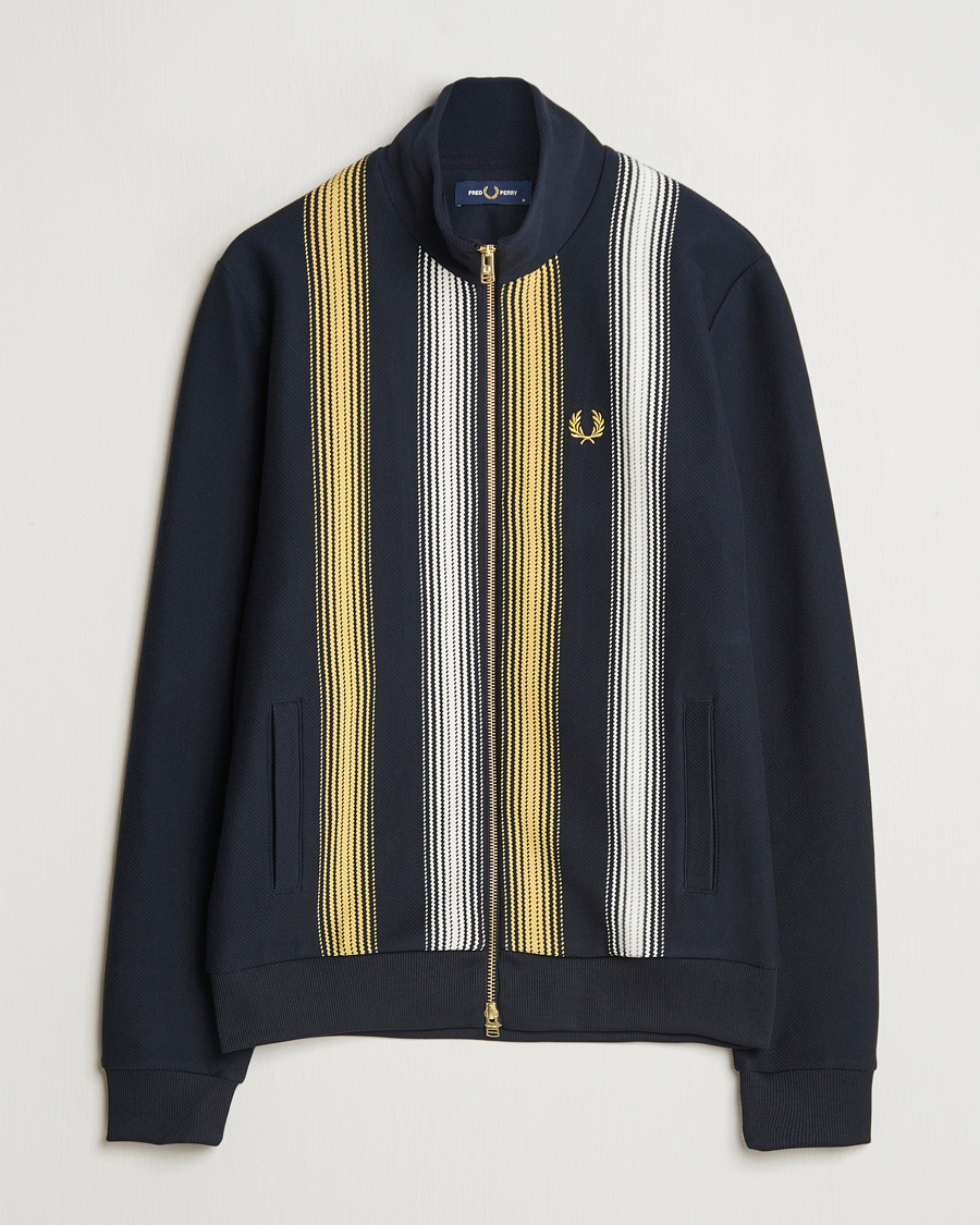 Mies | Puserot | Fred Perry | Ombre Striped Track Jacket Navy