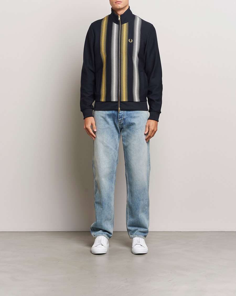 Mies | Puserot | Fred Perry | Ombre Striped Track Jacket Navy