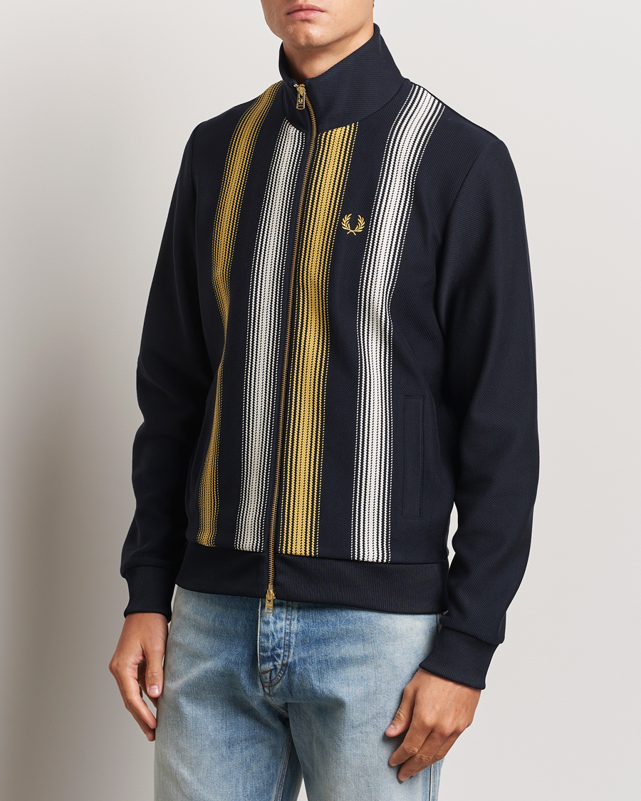 Mies | Puserot | Fred Perry | Ombre Striped Track Jacket Navy