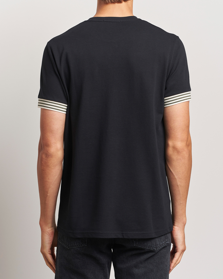 Mies | T-paidat | Fred Perry | Striped Cuff Crew Neck T-Shirt Black