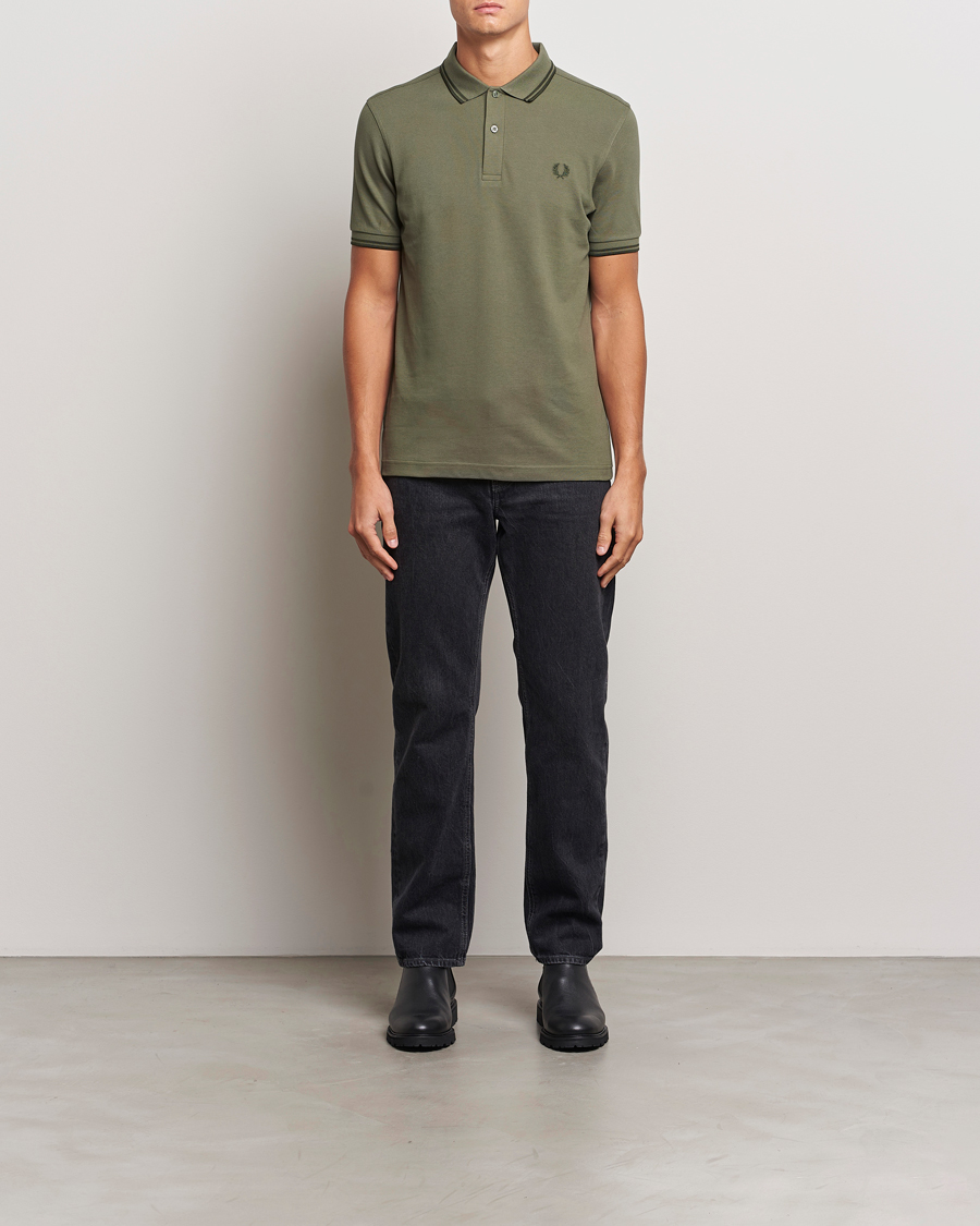 Mies | Pikeet | Fred Perry | Twin Tipped Shirt Laurel Green