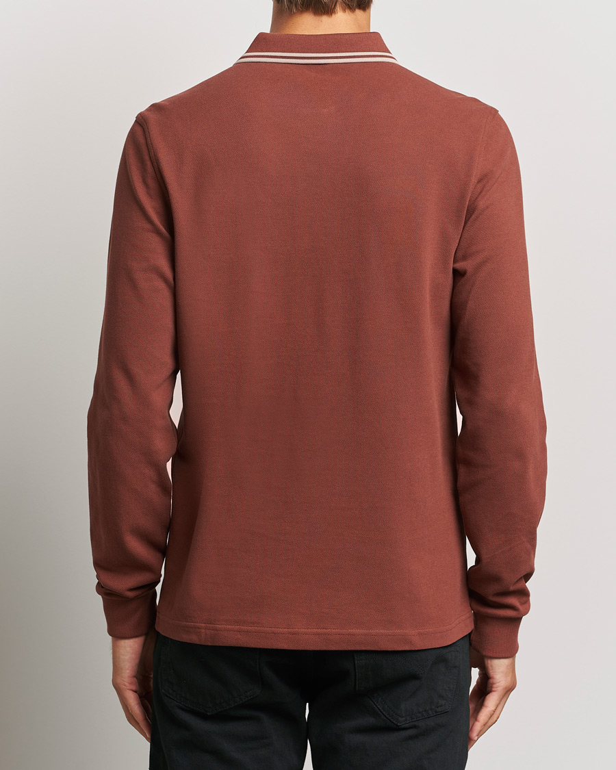 Mies | Puserot | Fred Perry | Twin Tipped Long Sleeve Polo Shirt Whiskey Brown