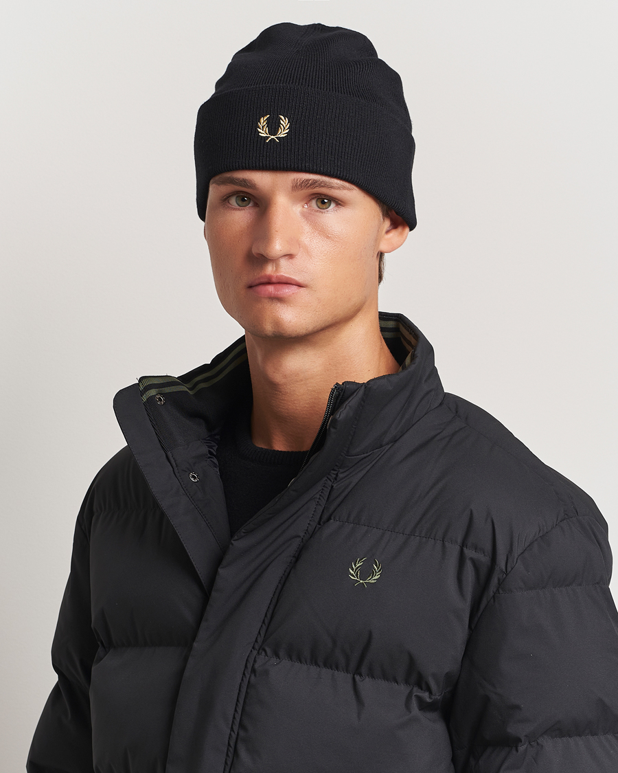 Mies | Fred Perry Merino Wool Beanie Black | Fred Perry | Merino Wool Beanie Black