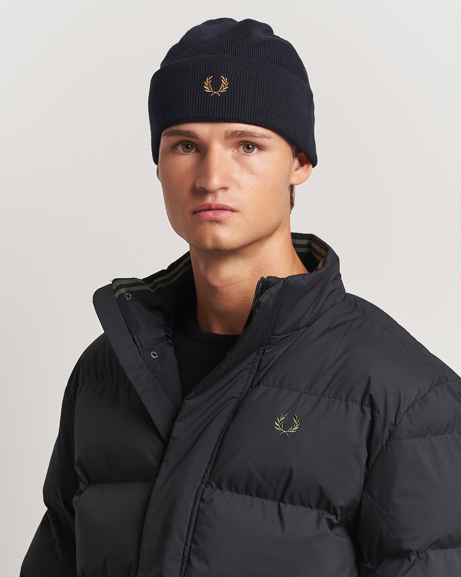 Mies | Fred Perry Merino Wool Beanie Navy | Fred Perry | Merino Wool Beanie Navy