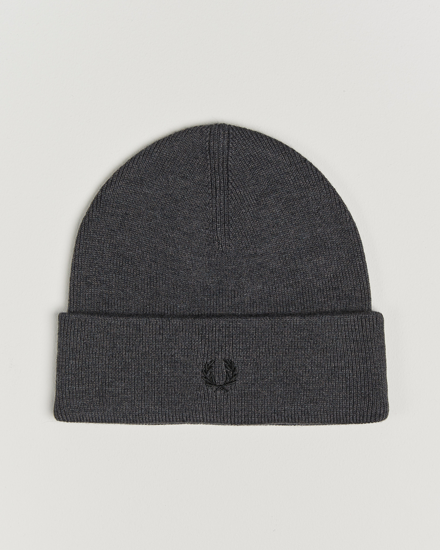 Mies | Fred Perry Merino Wool Beanie Dark Grey Marl | Fred Perry | Merino Wool Beanie Dark Grey Marl
