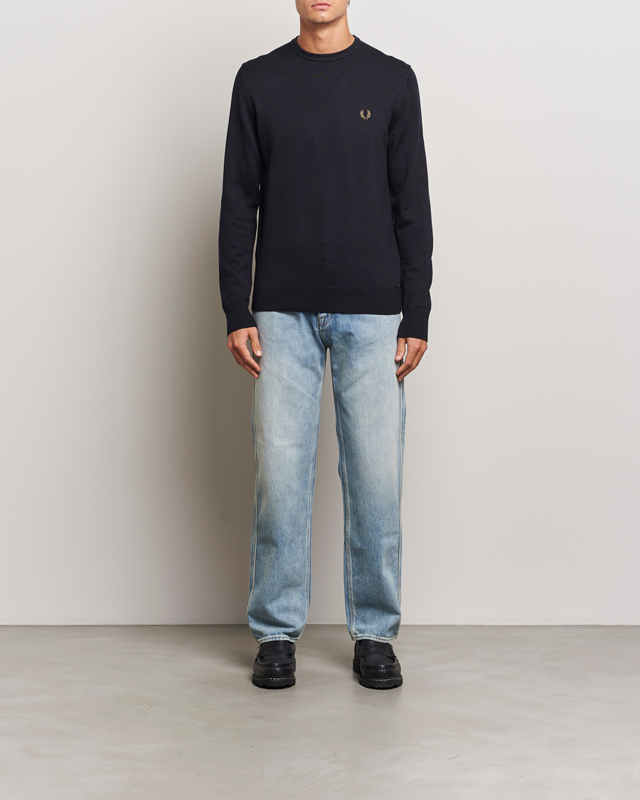 Mies | Puserot | Fred Perry | Classic Crew Neck Jumper Navy