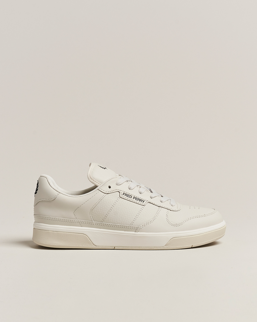 Mies | Fred Perry B300 Textured Leather Sneaker White | Fred Perry | B300 Textured Leather Sneaker White