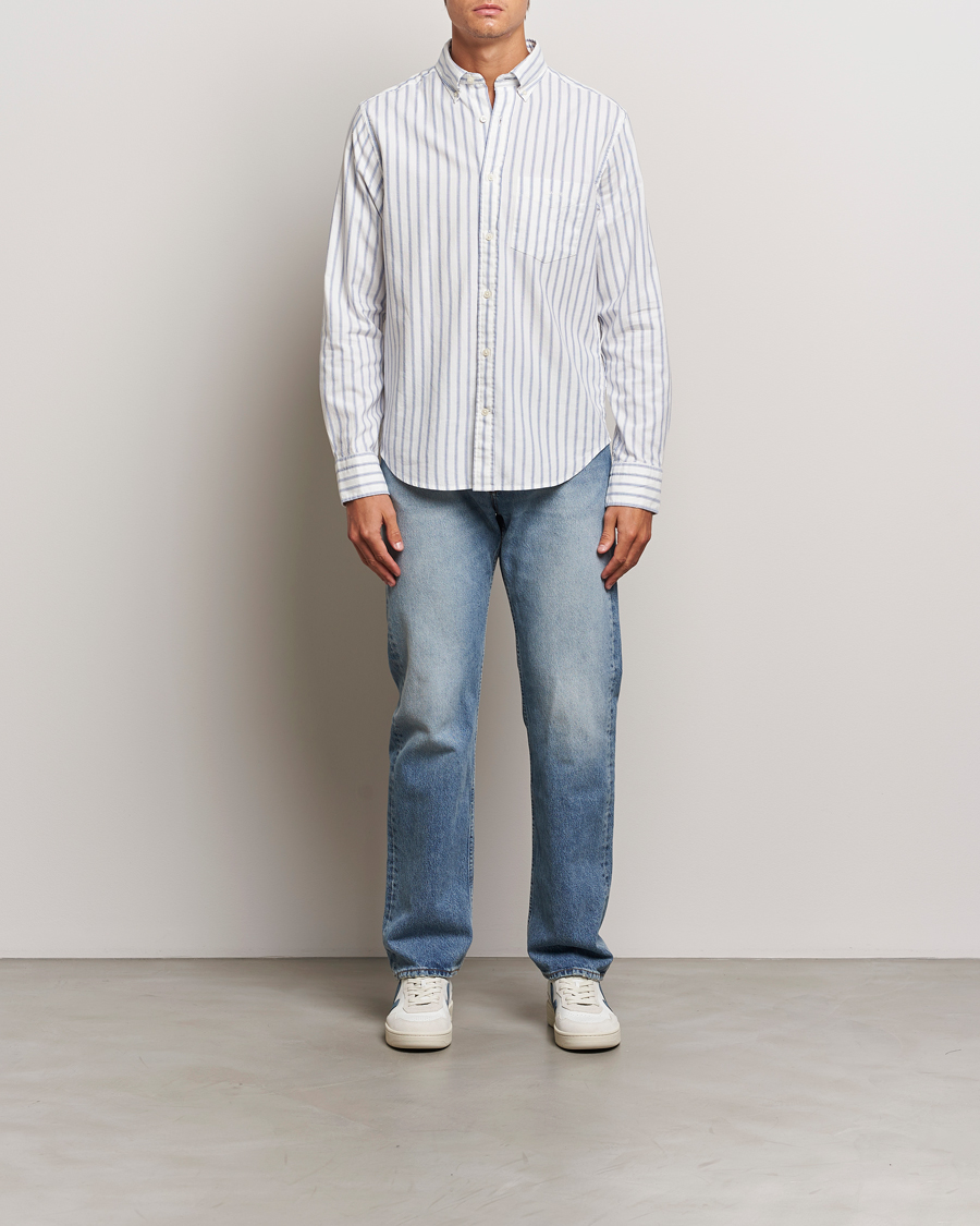 Mies | Kauluspaidat | GANT | Archive Oxford Stripe Shirt Egg Shell