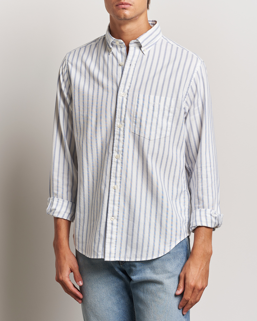 Mies | Kauluspaidat | GANT | Archive Oxford Stripe Shirt Egg Shell