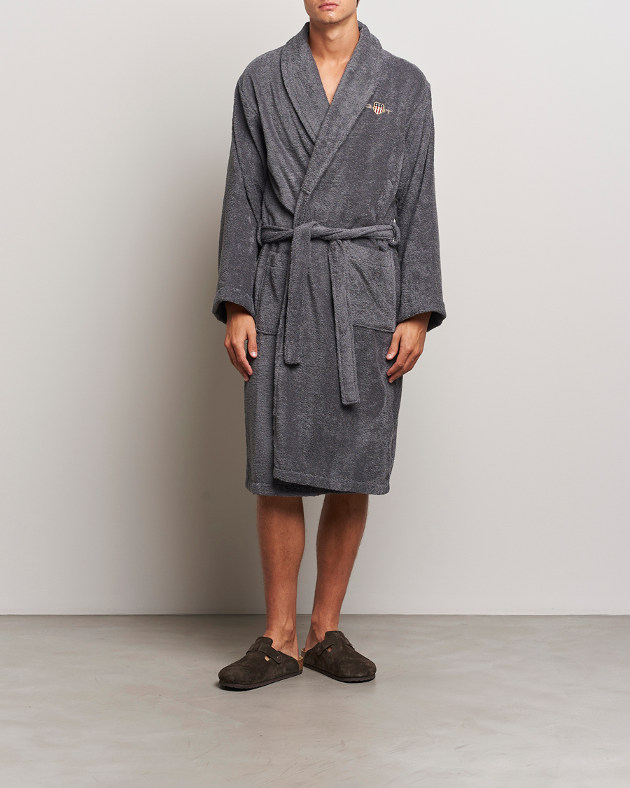 Mies | GANT Archive Shield Terry Robe Anchor Grey | Gant | Archive Shield Terry Robe Anchor Grey