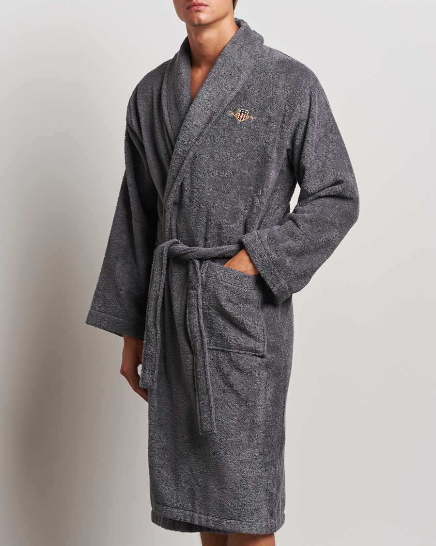 Mies | GANT Archive Shield Terry Robe Anchor Grey | Gant | Archive Shield Terry Robe Anchor Grey