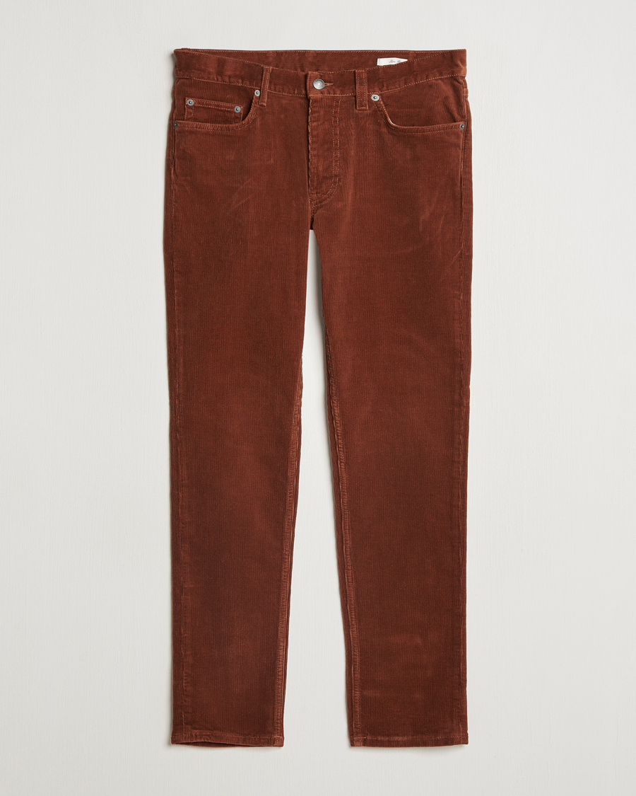 Mies | Housut | Gant | Cord 5-Pocket Jeans Chocolate Brown