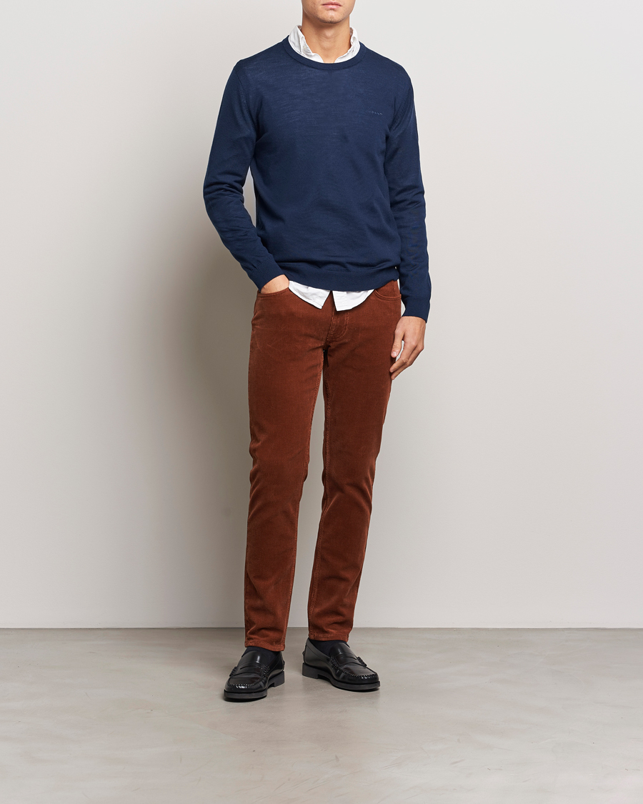 Mies | Housut | Gant | Cord 5-Pocket Jeans Chocolate Brown