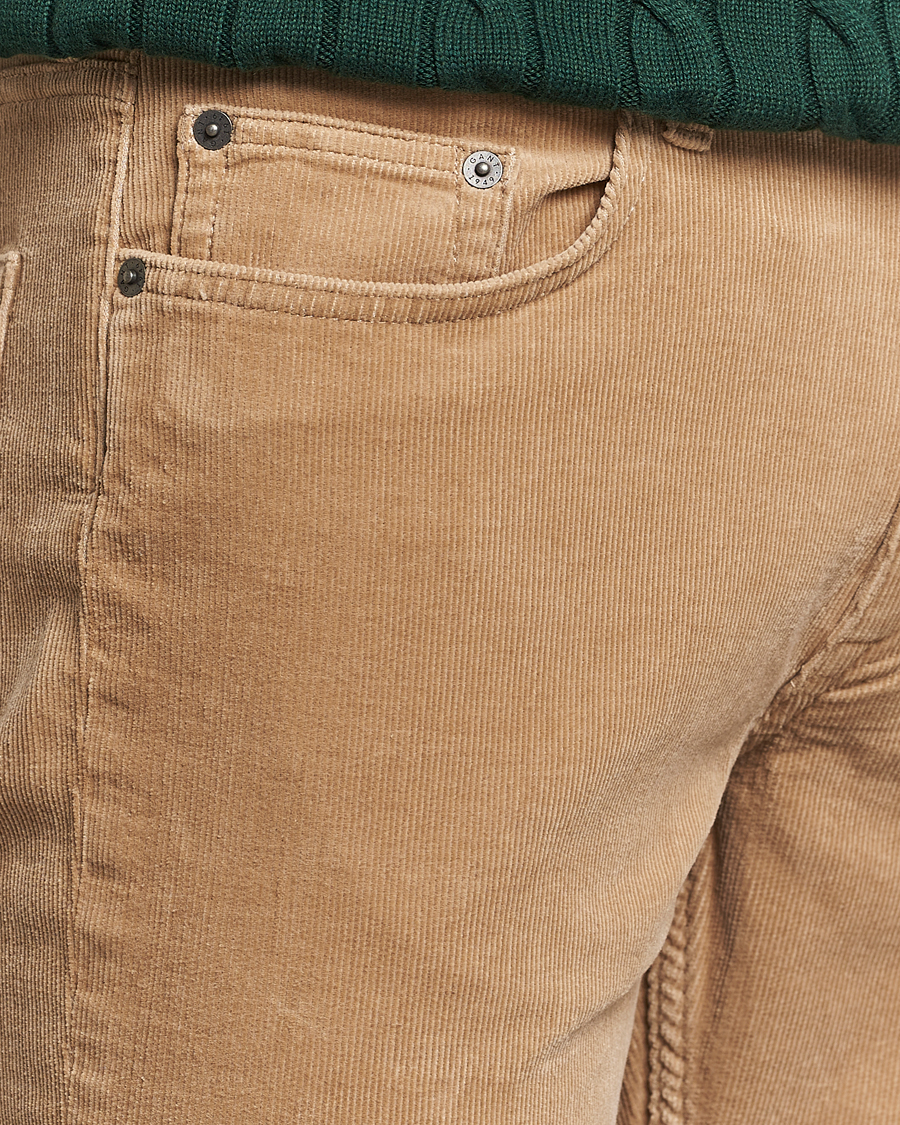 Mies | Housut | GANT | Cord 5-Pocket Jeans Dark Khaki