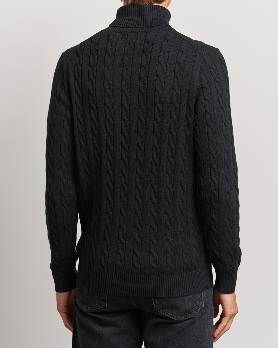 Mies | Puserot | GANT | Cotton Cable Turtle Neck Black