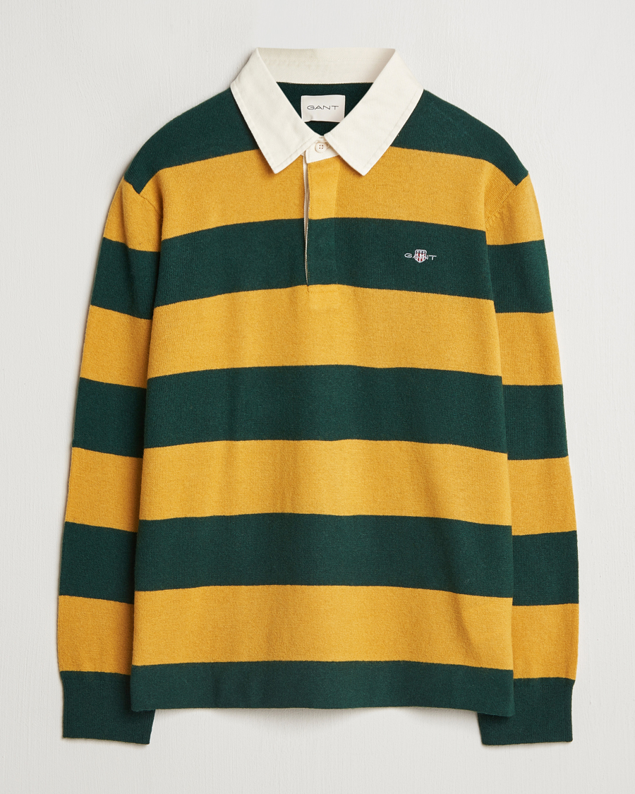 Mies | Puserot | GANT | Extra Fine Lambswool Striped Rugger Tartan Green