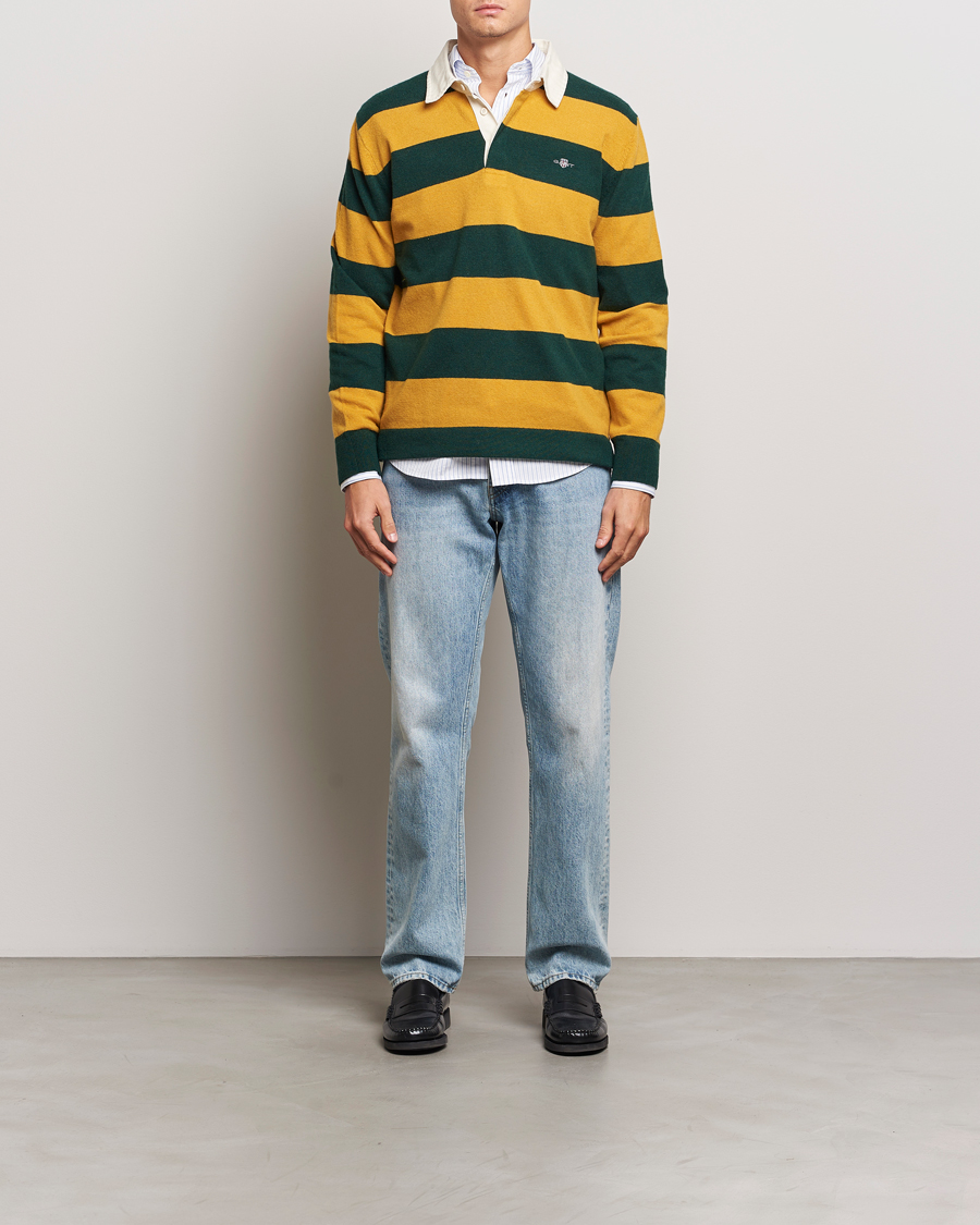 Mies | Puserot | GANT | Extra Fine Lambswool Striped Rugger Tartan Green