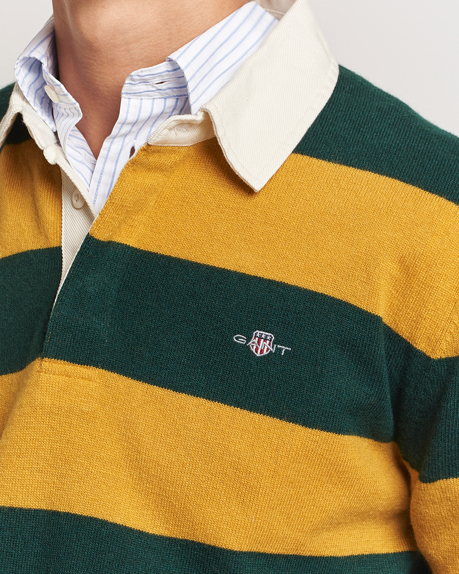 Mies | Puserot | GANT | Extra Fine Lambswool Striped Rugger Tartan Green