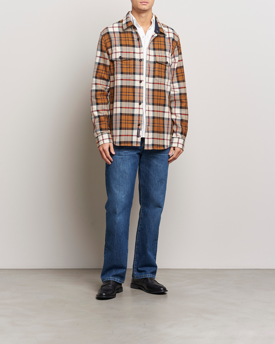 Mies | Kauluspaidat | GANT | Herringbone Checked Overshirt Warm Earth