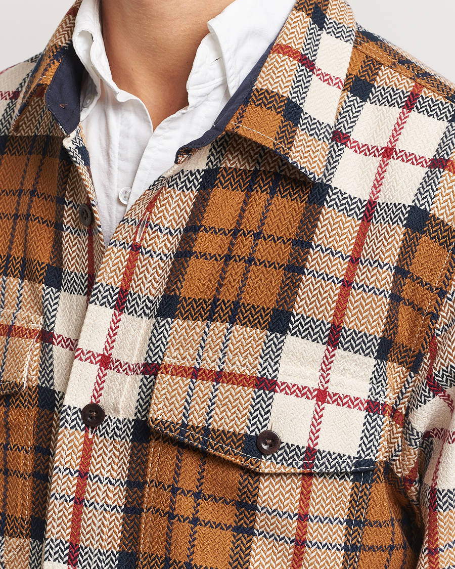 Mies | Kauluspaidat | GANT | Herringbone Checked Overshirt Warm Earth