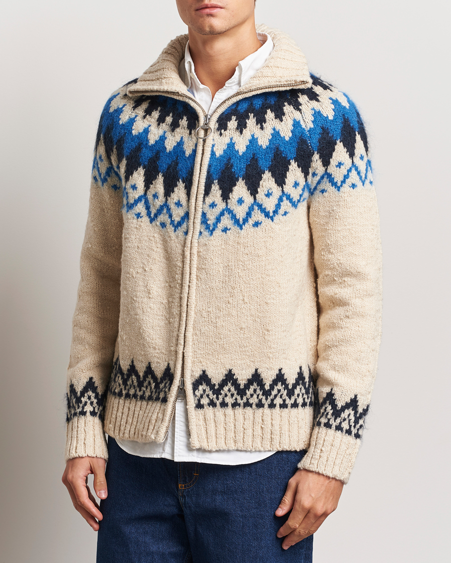 Mies | Puserot | Gant | Jacquard Zip Cardigan Cream