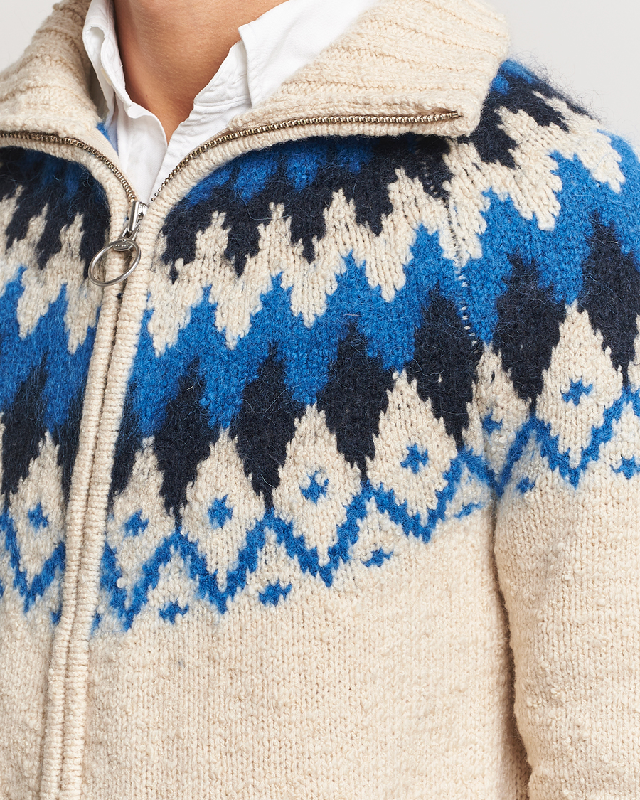 Mies | Puserot | Gant | Jacquard Zip Cardigan Cream