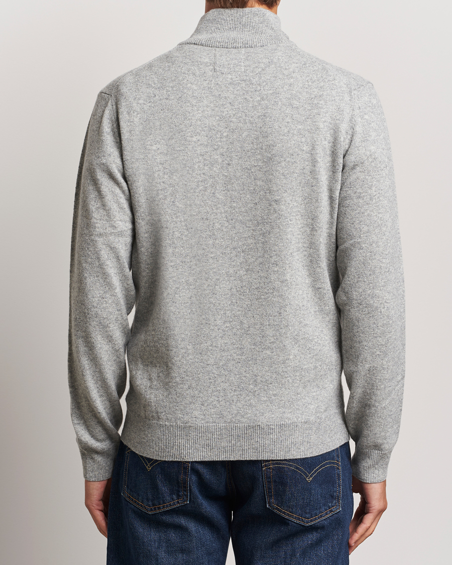 Mies | Puserot | GANT | Lamsbwool Half Zip Grey Melange