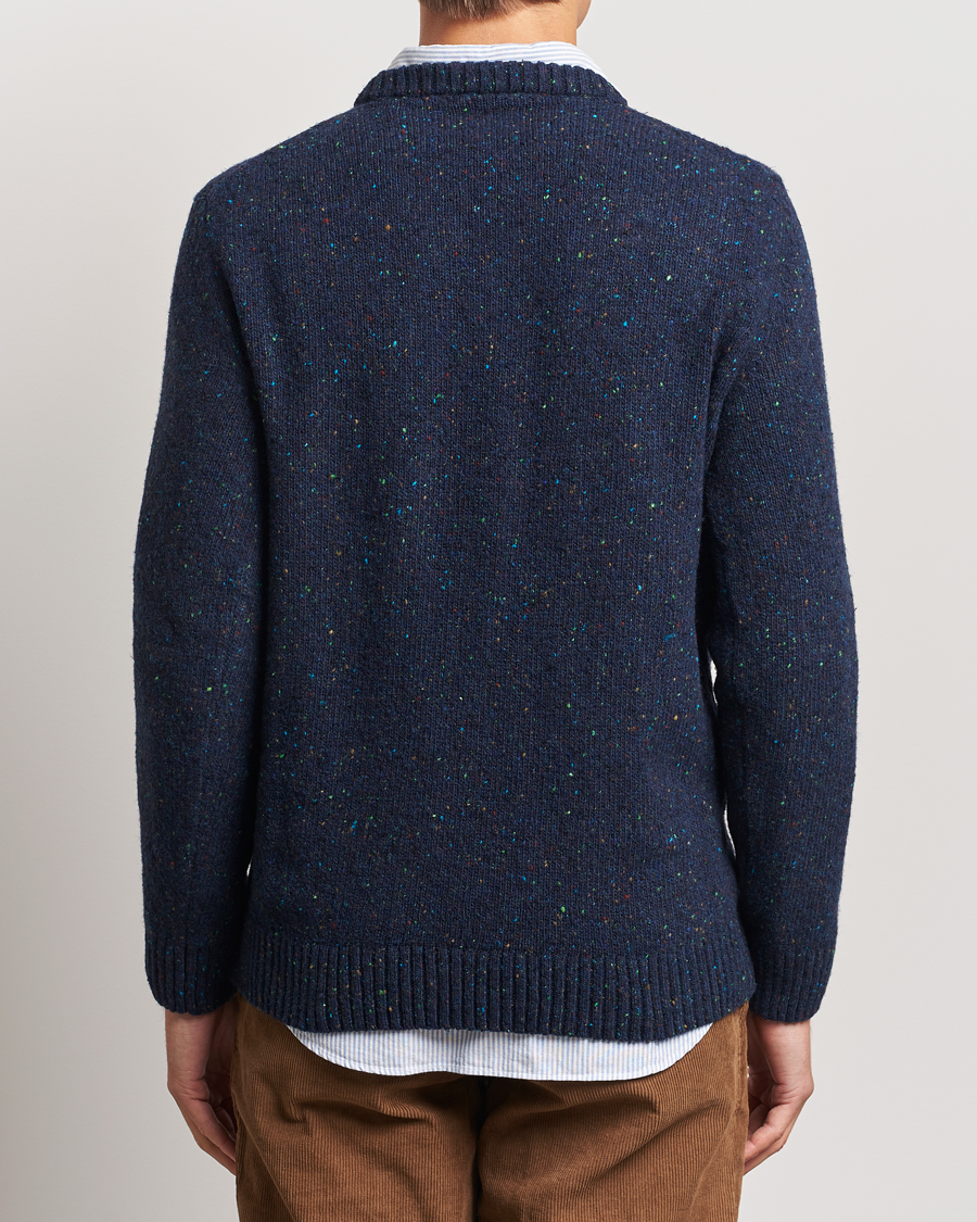 Mies | Puserot | GANT | Neps Wool Crew Neck Evening Blue