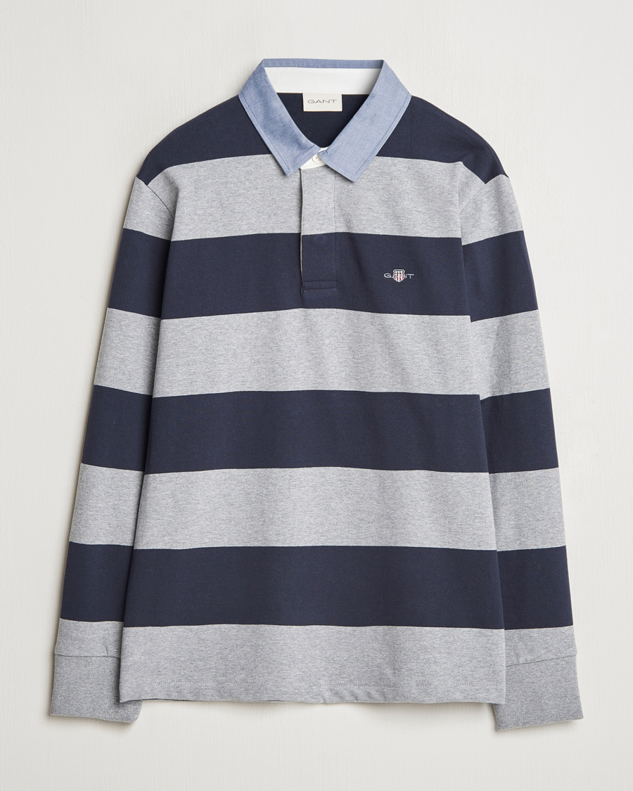 Mies | Puserot | Gant | Chambray Striped Heavy Rugger Grey Melange