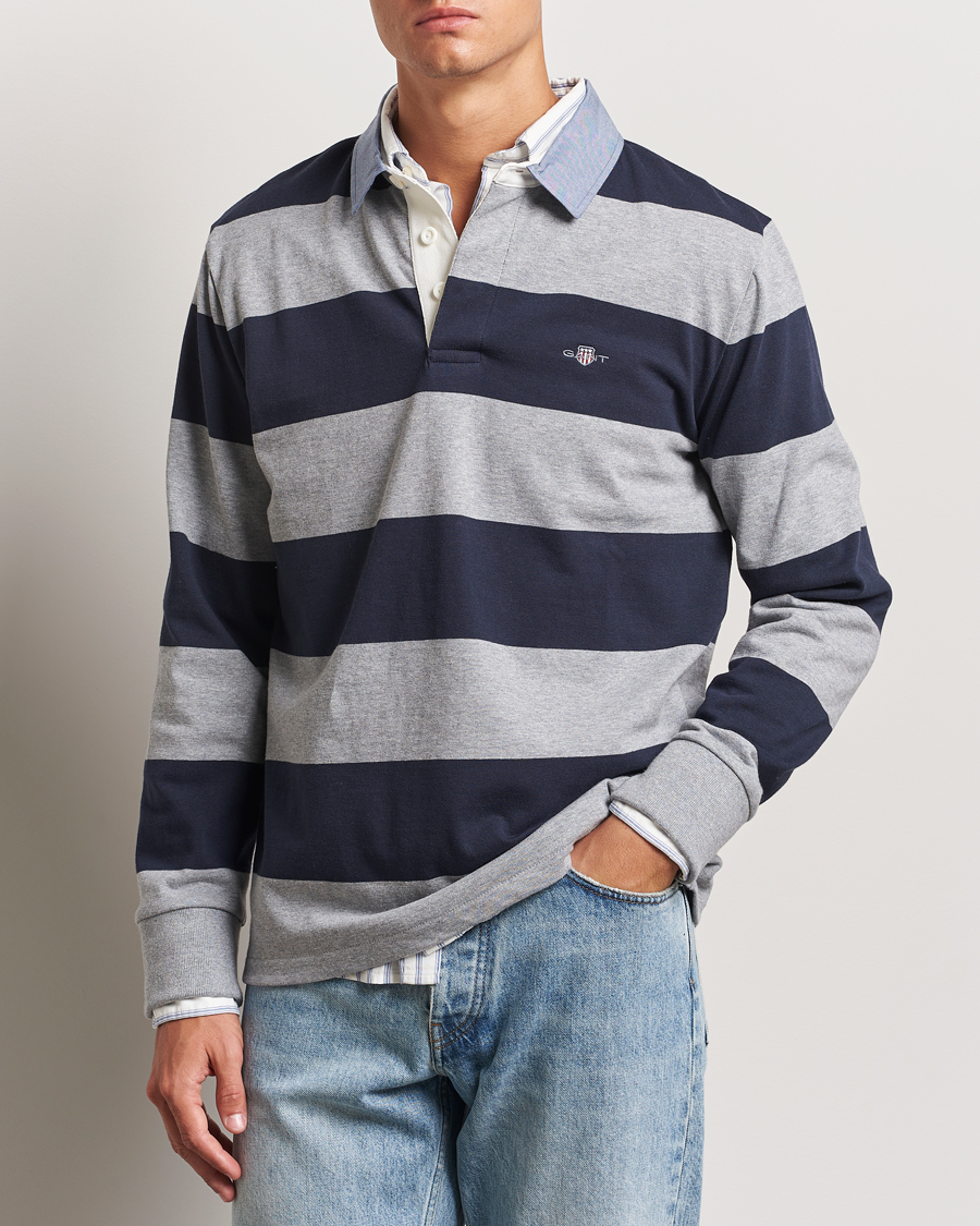 Mies | Puserot | Gant | Chambray Striped Heavy Rugger Grey Melange
