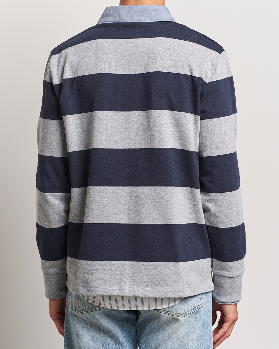Mies | Puserot | Gant | Chambray Striped Heavy Rugger Grey Melange