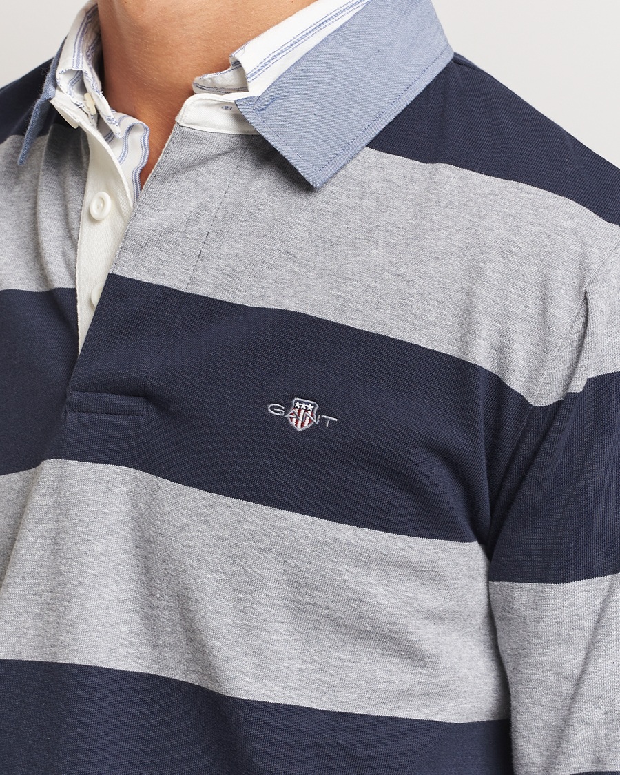Mies | Puserot | Gant | Chambray Striped Heavy Rugger Grey Melange