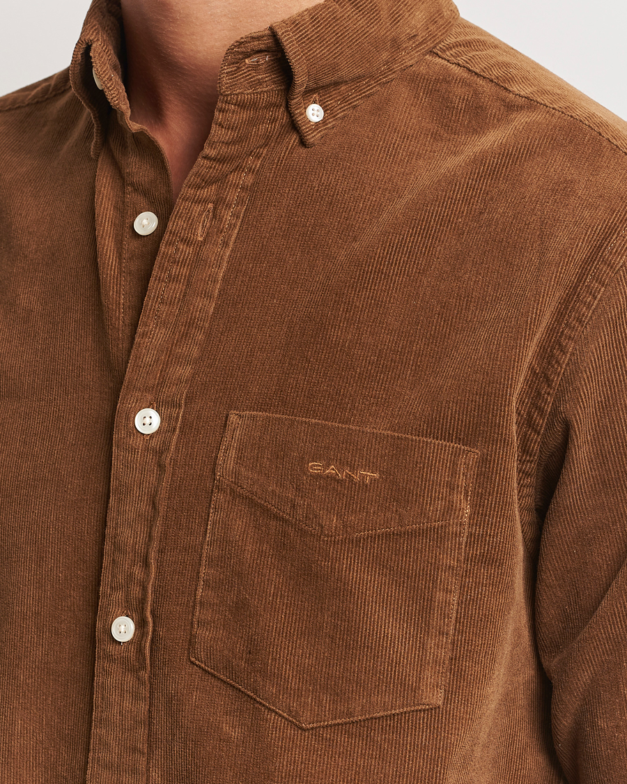 Mies | Kauluspaidat | GANT | Regular Fit Corduroy Shirt Brown Melange