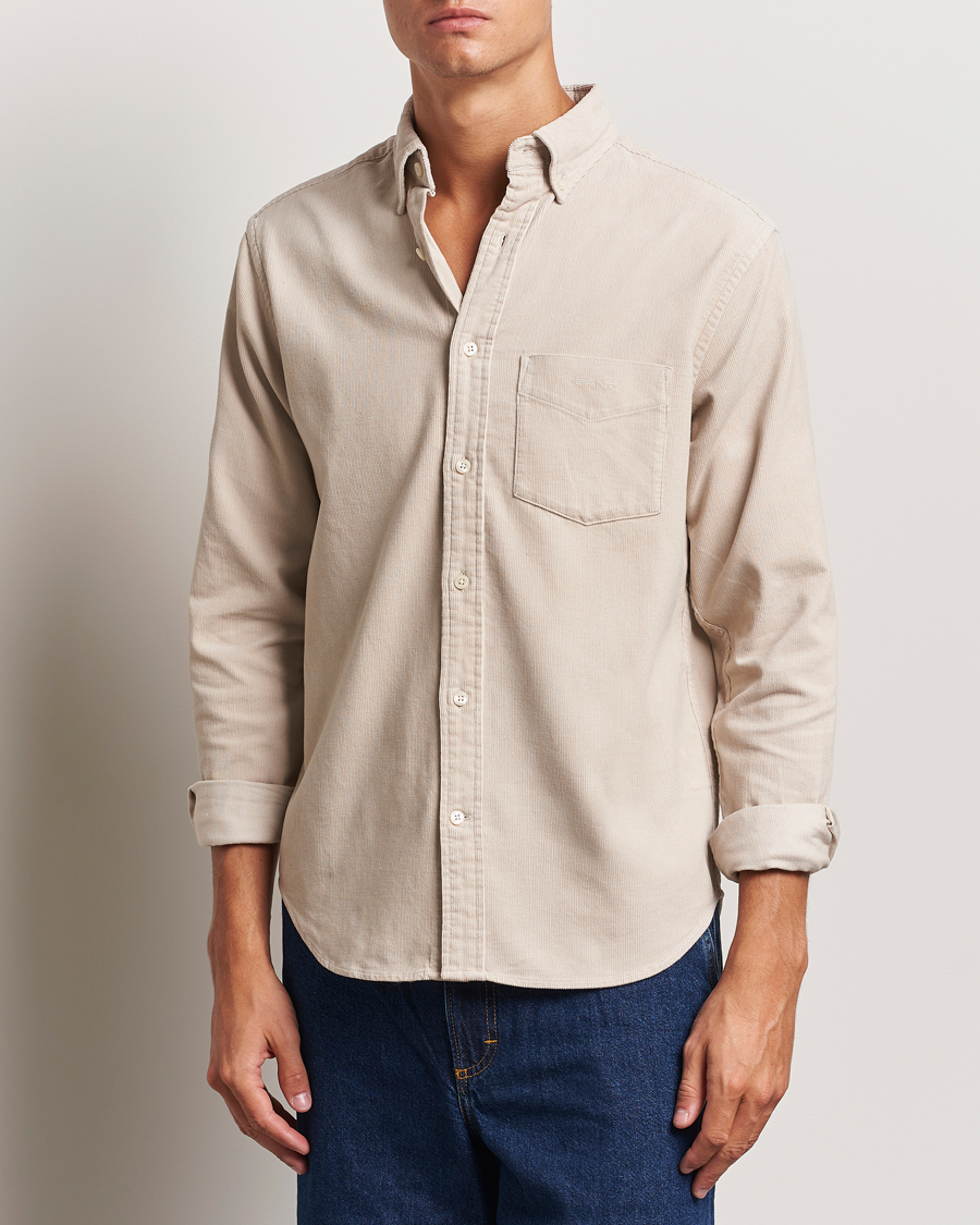 Mies | Kauluspaidat | GANT | Regular Fit Corduroy Shirt Putty