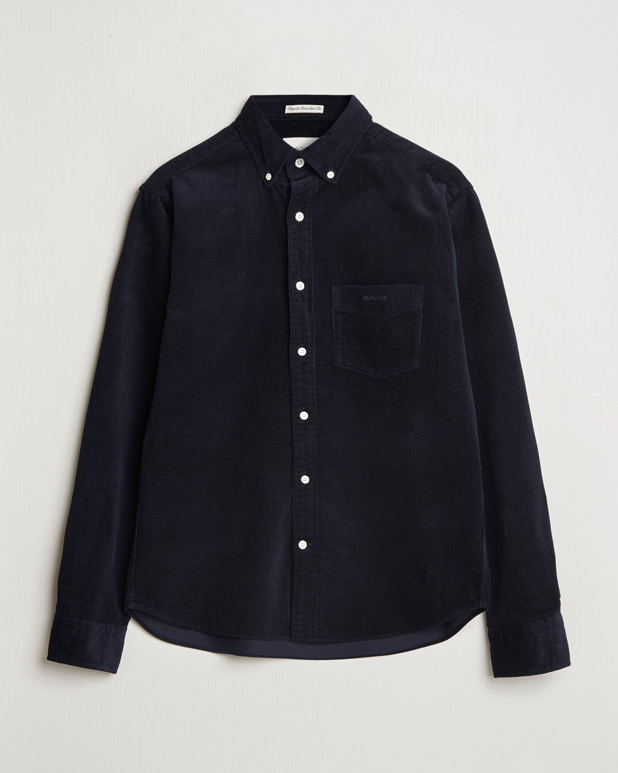 Mies | Kauluspaidat | Gant | Regular Fit Corduroy Shirt Evening Blue