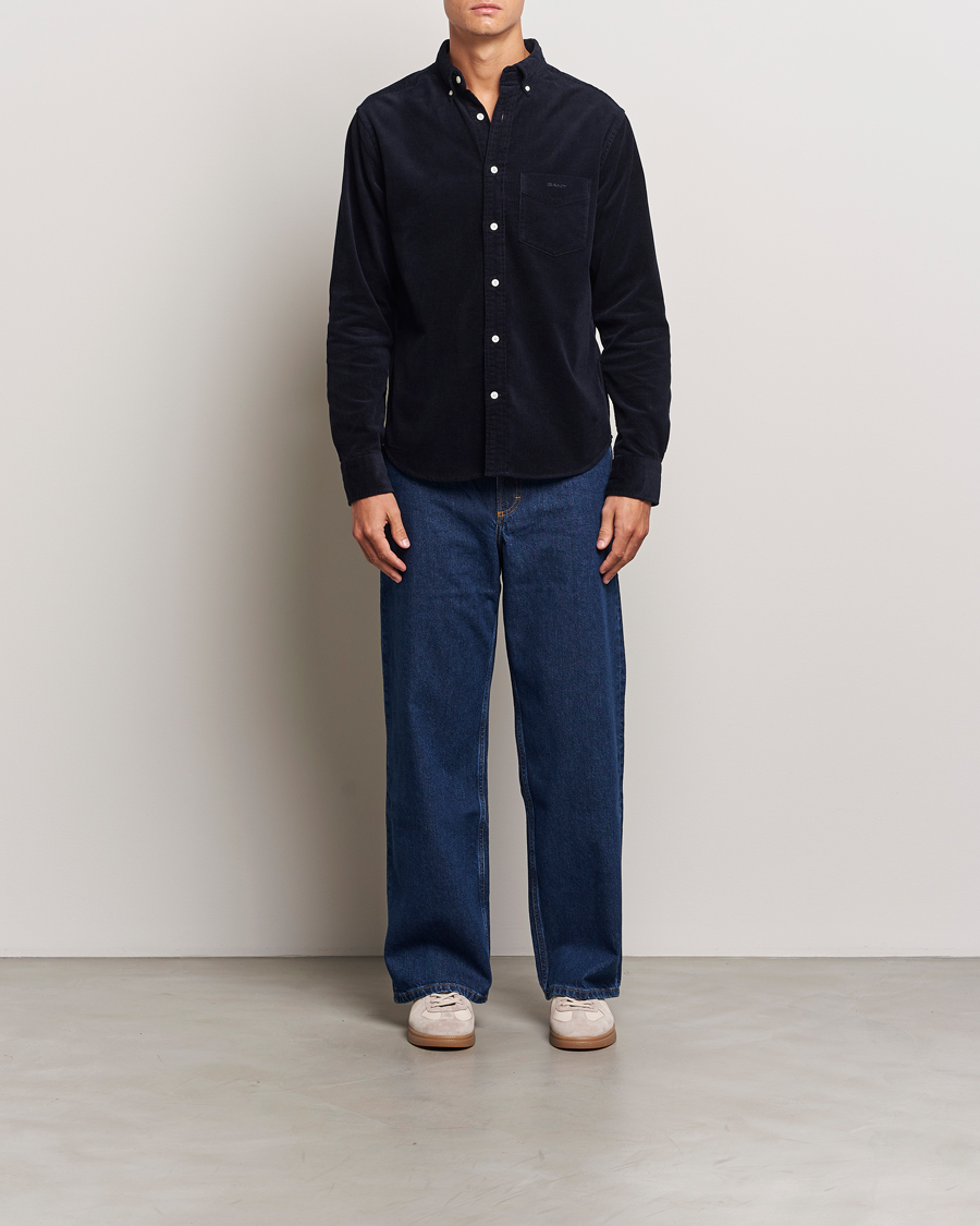 Mies | Kauluspaidat | Gant | Regular Fit Corduroy Shirt Evening Blue